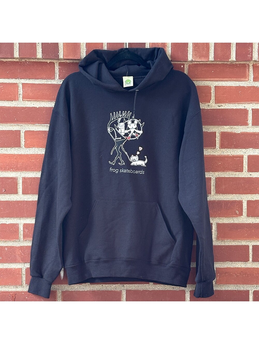 frog Skateboards Black Hoodie with Graphic Print